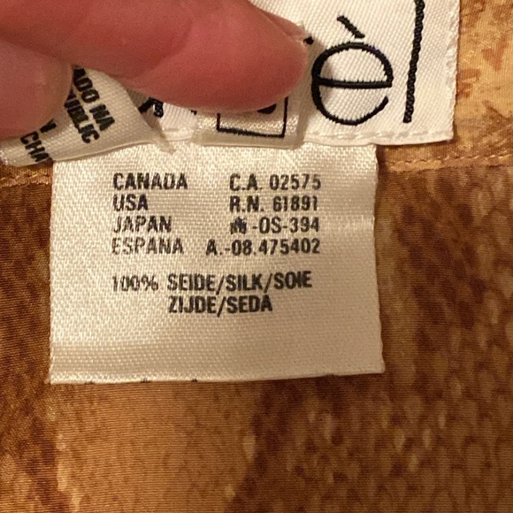 90’s Y2K Mob Wife Vintage Silk Snake Print Blouse Gold Brown Tan Size 38 Small - Picture 9 of 9